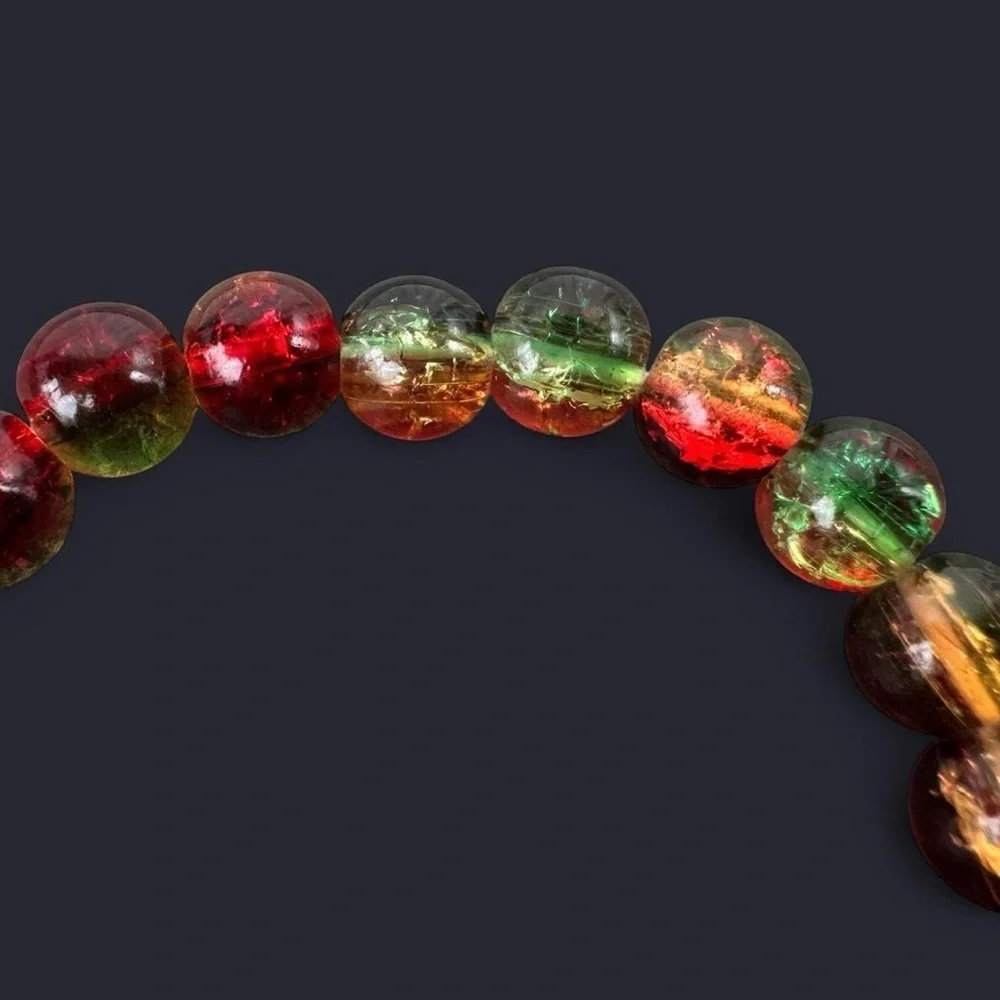 Sunflare Crackle Glass Bead Bracelet